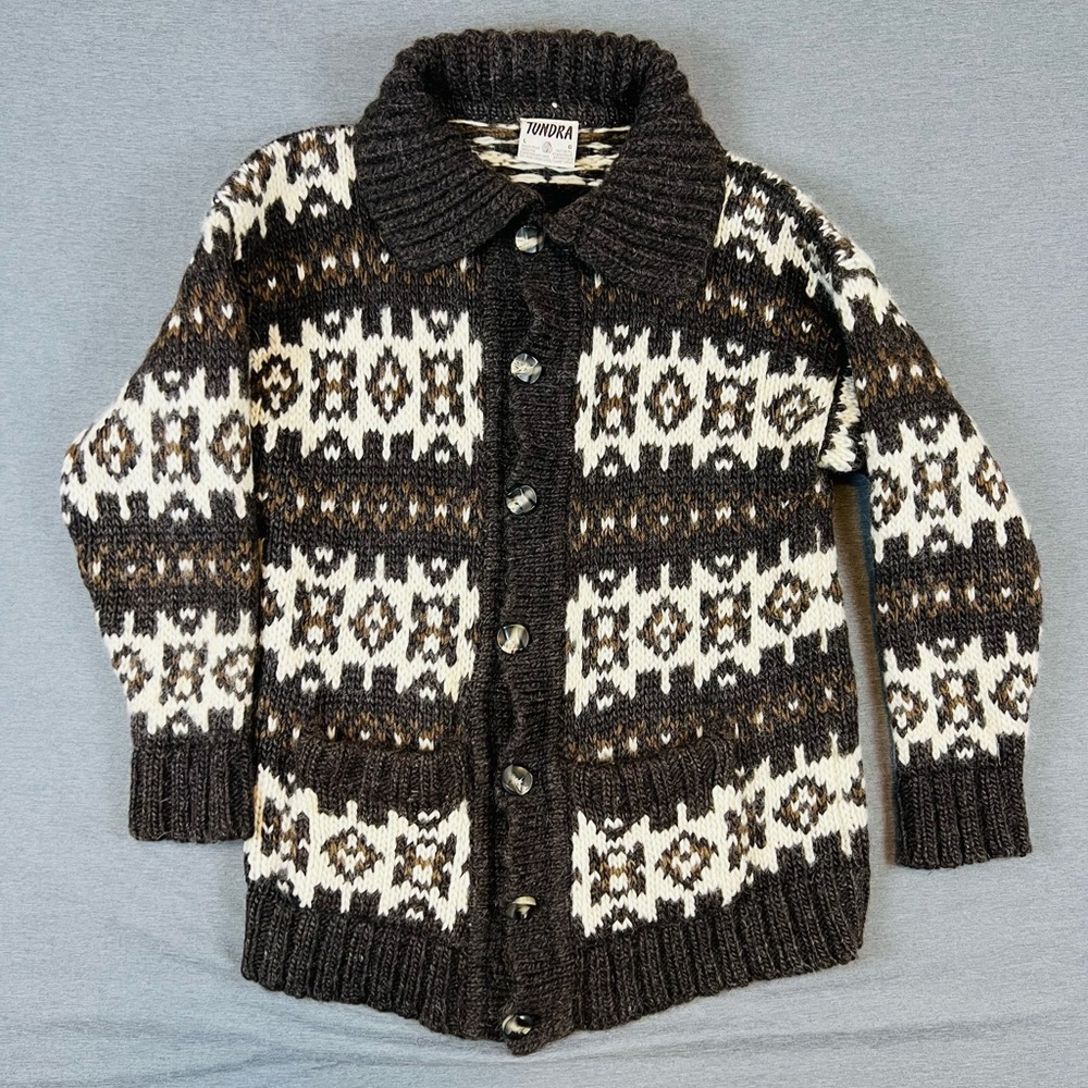 Tundra Dark Brown and Cream Knit Cardigan